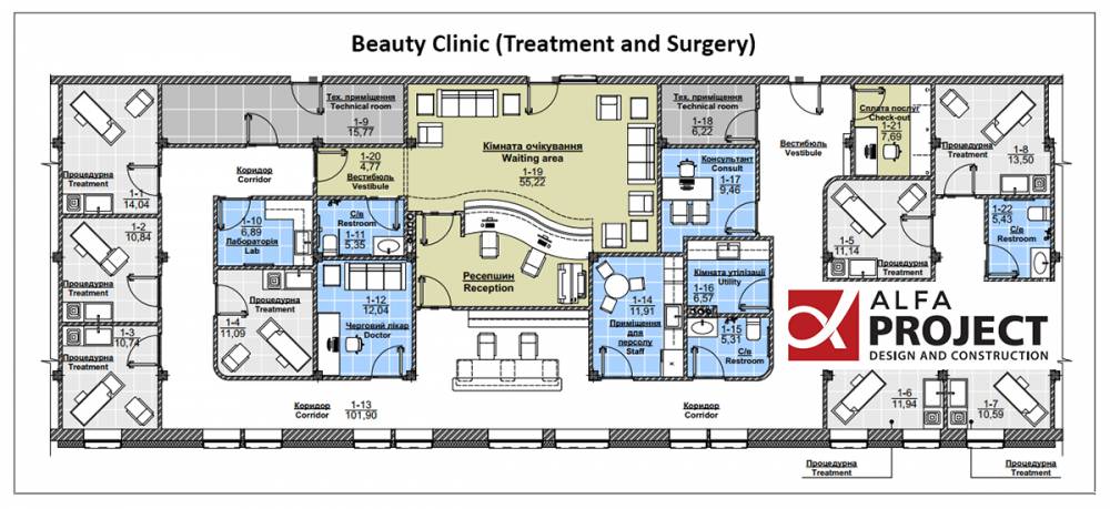 Beauty_clinic_Praha_2019 - 410m2 (Клиника красоты, косметология, клиника пластической хирургии, Европа, Прага 2019)